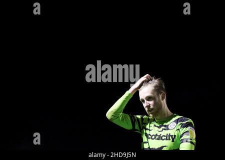 NAILSWORTH, GBR.JAN 4th Ben Stevenson de Forest Green Rovers a été abattu à plein temps lors du match de Sky Bet League 2 entre Forest Green Rovers et Exeter City à la New Lawn, Nailsworth, le mardi 4th janvier 2022.(Crédit : Kieran Riley | INFORMATIONS MI) crédit : INFORMATIONS MI et sport /Actualités Alay Live Banque D'Images