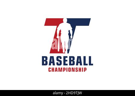 Lettre T avec logo Baseball.Éléments de modèle de conception vectorielle pour Sport Team ou Corporate. Illustration de Vecteur