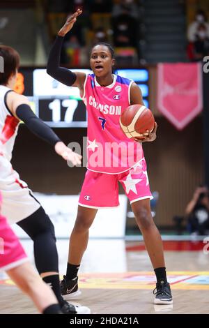 E Gymnasium Yoyogi, Tokyo, Japon.4th janvier 2022.Ndiaye Fatou (V-Magic), 4 JANVIER 2022 - Basketball : WJBL 2021-2022 W League match entre Chanson V-Magic - Mitsubishi Electric koalas au 2nd Yoyogi Gymnasium, Tokyo, Japon.Credit: YUTAKA/AFLO SPORT/Alay Live News Banque D'Images