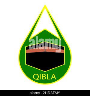 qibla badge de direction de prière musulmane utilisé dans diverses salles ou bâtiments pour montrer la direction de la Mecque Banque D'Images