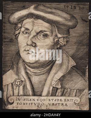 Portrait médiéval de Martin Luther.1530 Martin Luther (1483 – 1546) est un professeur allemand de théologie, prêtre, auteur, compositeur, ancien Augustinien Banque D'Images