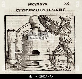 Les illustrations du siècle 16th du livre sur Alchemy.Par Johann Grüninger, 1531. Banque D'Images
