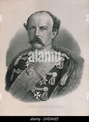 Portrait du prince Friedrich Karl de Prusse.1875 le prince Friedrich Karl Nikolaus de Prusse (1828 – 1885) était un petit-fils du roi Frédéric Guillaume II Banque D'Images