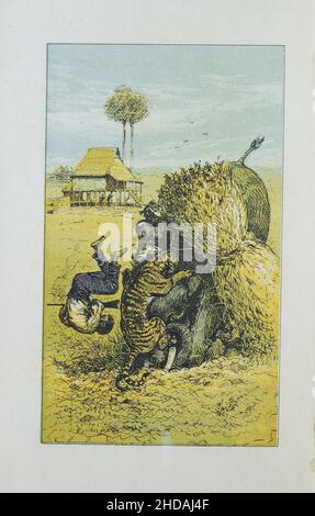 Lithographie du sport dans le Burmah britannique, Assam, et les collines de Cassyah et Jyntiah : chasse au tigre.1879 Banque D'Images