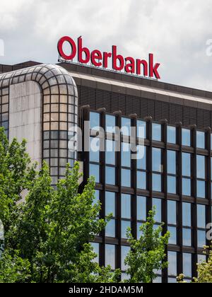 Verwaltungsgebäude der Oberbank in Lint, Österreich Banque D'Images