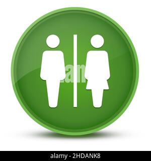 Illustration abstraite de l'affiche des toilettes luxueuse et verte brillante avec bouton rond Banque D'Images