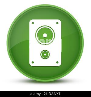 Illustration abstraite de bouton rond vert brillant de luxe stéréo Banque D'Images