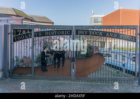 Tooleys Historic Boatyard, une attraction touristique sur le canal d'Oxford, Banbury, Oxfordshire, Royaume-Uni Banque D'Images