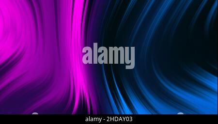 Arrière-plan abstrait avec fibres de couleur néon en violet et bleu.Peinture fluide art. papier peint ondulé.3D illustration Banque D'Images