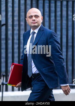 Londres, Angleterre, Royaume-Uni.5th janvier 2022.Le secrétaire d'État britannique à la santé et aux soins sociaux SAJID JAVID est vu à l'extérieur du 10 Downing Street.(Credit image: © Tayfun Salci/ZUMA Press Wire) Credit: ZUMA Press, Inc./Alay Live News Credit: ZUMA Press, Inc./Alay Live News Banque D'Images