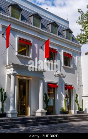 Cartier magasin bâtiment dans le quartier haut de gamme Polanco, Mexique Banque D'Images