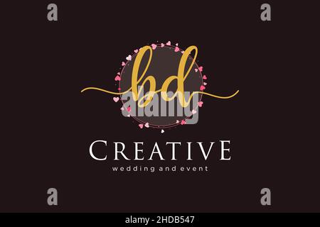 Logo BD féminin.Utilisable pour le logo pour la mode, la photographie, le mariage, la beauté, les affaires.Elément de modèle de logo Flat Vector. Illustration de Vecteur