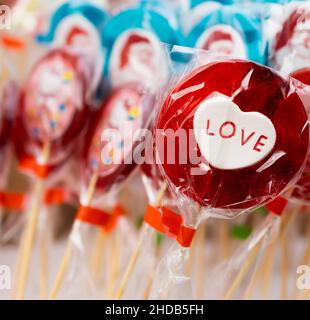 Lollipop en forme de cœur pour la Saint-Valentin Banque D'Images