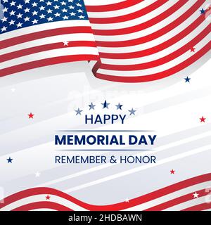 Memorial Day USA.Rappelez-vous et honorez.Vacances fédérales aux États-Unis. Illustration de Vecteur
