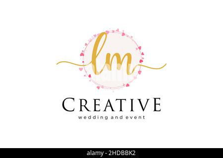 Logo LM féminin.Utilisable pour le logo pour la mode, la photographie, le mariage, la beauté, les affaires.Elément de modèle de logo Flat Vector. Illustration de Vecteur