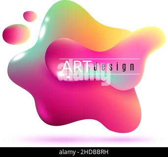 Bannière liquide dynamique.Formes organiques de flux de peinture Illustration de Vecteur