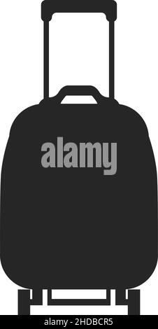 Icône de valise.Silhouette noire du sac de voyage.Symbole vacances Illustration de Vecteur