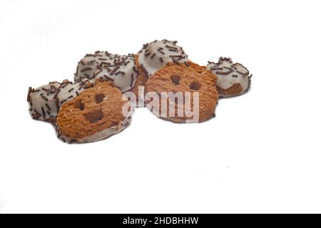 biscuits sablés de noël isolés sur fond blanc Banque D'Images