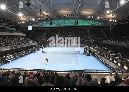 Adélaïde, Australie, 5 janvier 2022.Adelaide tennis Center lors du match des WTA Singles entre Ash Barty d'Australie et Coco Gauff des États-Unis le troisième jour du tournoi de tennis international d'Adélaïde à Memorial Drive le 05 janvier 2022 à Adélaïde, en Australie.Crédit : Peter Mundy/Speed Media/Alay Live News Banque D'Images