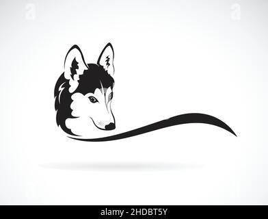 Vecteur de la tête de chien husky de sibérie sur fond blanc.Animaux de compagnie.Animal.Illustration vectorielle superposée facile à modifier. Illustration de Vecteur