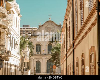 Vue panoramique sur l''église Saint-Lazare dans la municipalité de Macao, Macao Banque D'Images