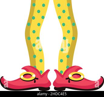 Jambes de lutin de dessin animé drôle.Symbole traditionnel de Noël Illustration de Vecteur