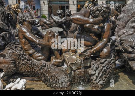 Détail de la fontaine le Carousel du mariage, par le sculpteur Jürgen Weber, 1928-2007, Nuremberg, moyenne-Franconie, Bavière,Allemagne, Europe Banque D'Images