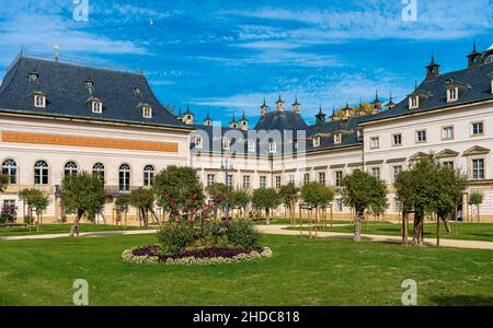 Le jardin de la Cour du nouveau palais de Pillnitz, Dresde, Allemagne, Europe Banque D'Images