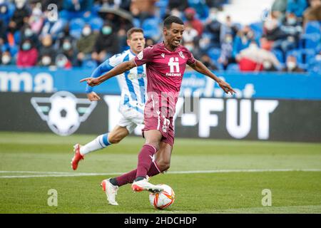 Alexander Isak de Real Sociedad en action lors du troisième tour de la Copa del Rey entre CD Leganes et Real Sociedad au stade Butarque à Madrid, en Espagne. Banque D'Images