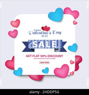 Promotion de vente de bandeaux Web de la Saint-Valentin.Illustration vectorielle Illustration de Vecteur