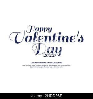 Lettre manuscrite de voeux pour la Saint-Valentin.Typographie des fêtes de la Saint-Valentin. Illustration de Vecteur