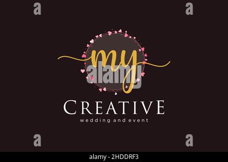 MON logo féminin.Utilisable pour le logo pour la mode, la photographie, le mariage, la beauté, les affaires.Elément de modèle de logo Flat Vector. Illustration de Vecteur