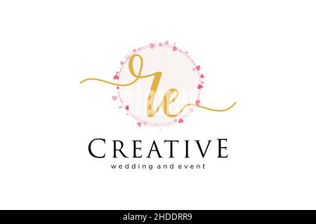 LOGO RE féminin.Utilisable pour le logo pour la mode, la photographie, le mariage, la beauté, les affaires.Elément de modèle de logo Flat Vector. Illustration de Vecteur