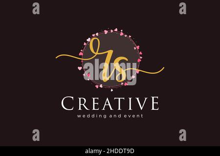 Logo RS féminin.Utilisable pour le logo pour la mode, la photographie, le mariage, la beauté, les affaires.Elément de modèle de logo Flat Vector. Illustration de Vecteur