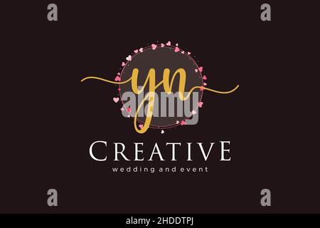 LOGO YN féminin.Utilisable pour le logo pour la mode, la photographie, le mariage, la beauté, les affaires.Elément de modèle de logo Flat Vector. Illustration de Vecteur