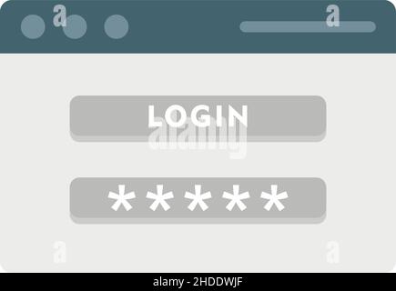 Icône d'authentification de la page de connexion.Illustration plate de l'icône du vecteur d'authentification de la page de connexion isolée sur fond blanc Illustration de Vecteur