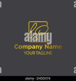 Logo lettre LP avec motif coupé et entrecroisé et cadre rond Illustration vectorielle.EPS 10 Illustration de Vecteur