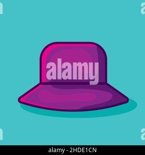 chapeau de seau isolé dessin animé vecteur illustration dans le style plat Illustration de Vecteur