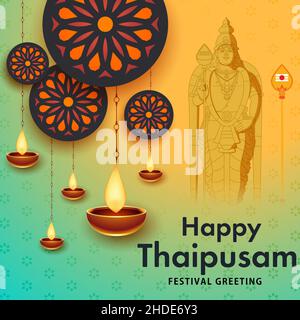 Happy Thaipusam carte Nouveau Design 2022 Banque D'Images