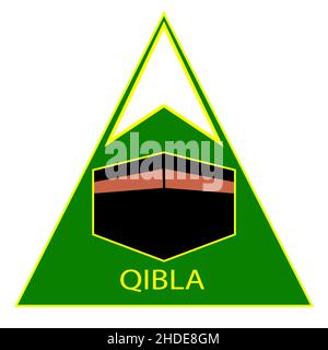 qibla badge de direction de prière musulmane utilisé dans diverses salles ou bâtiments pour montrer la direction de la Mecque Banque D'Images