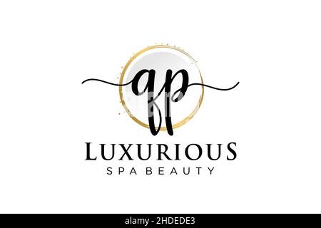 Logo QP féminin initial.Utilisable pour le logo pour la mode, la photographie, le mariage, la beauté, les affaires.Modèle de conception de logo Flat Vector . Illustration de Vecteur