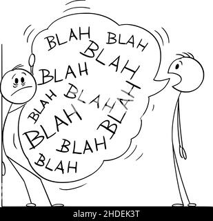 Personne de conversation parlant trop, Illustration de la figure du bâton de dessin vectoriel Illustration de Vecteur