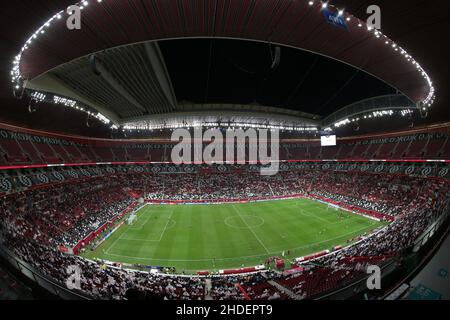 Vue générale de l'intérieur du stade Al Bayt à Al Khor, Qatar, dans la phase de préparation de la coupe du monde de la FIFA 2022.Photo de MB Media 06/12/2021 Banque D'Images