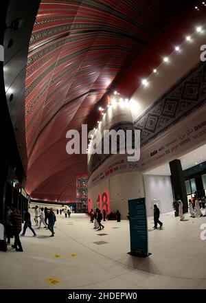 Vue générale à l'intérieur du concourse Al Bayt Stadium à Al Khor, Qatar, lors de la préparation de la coupe du monde de la FIFA 2022.Photo de MB Media 06/12/2021 Banque D'Images