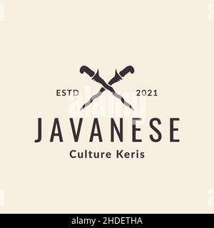 java keris vintage logo design vecteur graphique symbole illustration idée créative Illustration de Vecteur