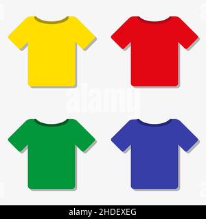 Illustration vectorielle de tee-shirts de différentes couleurs Illustration de Vecteur