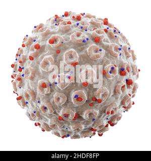 COVID-19 virus Corona avec glycoprotéine de pointe .Texture fine et détaillée fissurée .Arrière-plan isolé de couleur blanche .3D rendu .Contours d'écrêtage intégrés Banque D'Images