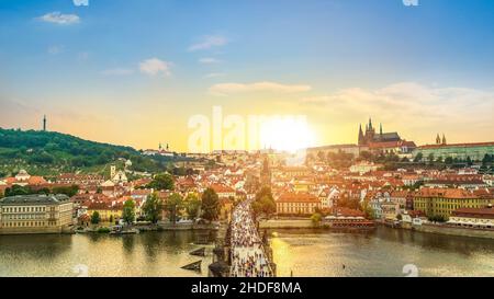 prague, vltava, pont charles, pragues, vltava,ponts charles Banque D'Images