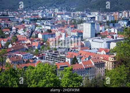 Vue aérienne sur la ville de Graz Banque D'Images