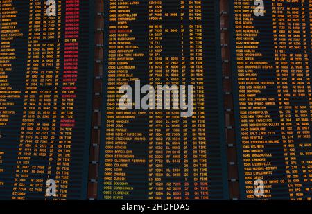 aéroport, horaires, tableau de bord, aéroports, horaires,tableaux de bord Banque D'Images